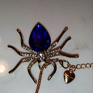 Betsey Johnson Sequin Spider Necklace/Brooch NWT